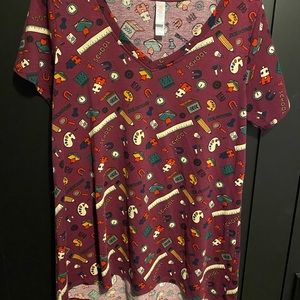 Lularoe V-Neck Maroon Top Size Medium
